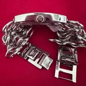 Ed Hardy Flower Dial Silver Tone Case Chain Link Style Band Watch 7 Inch Ed Hardy Men main image 4